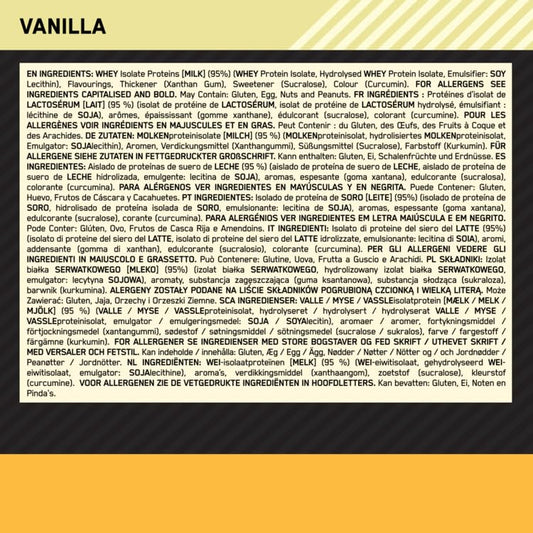Optimum Nutrition Gold Standard 100% Proteína de Suero Aislada en Polvo, Sabor Vainilla, 930g, 31 Servicios