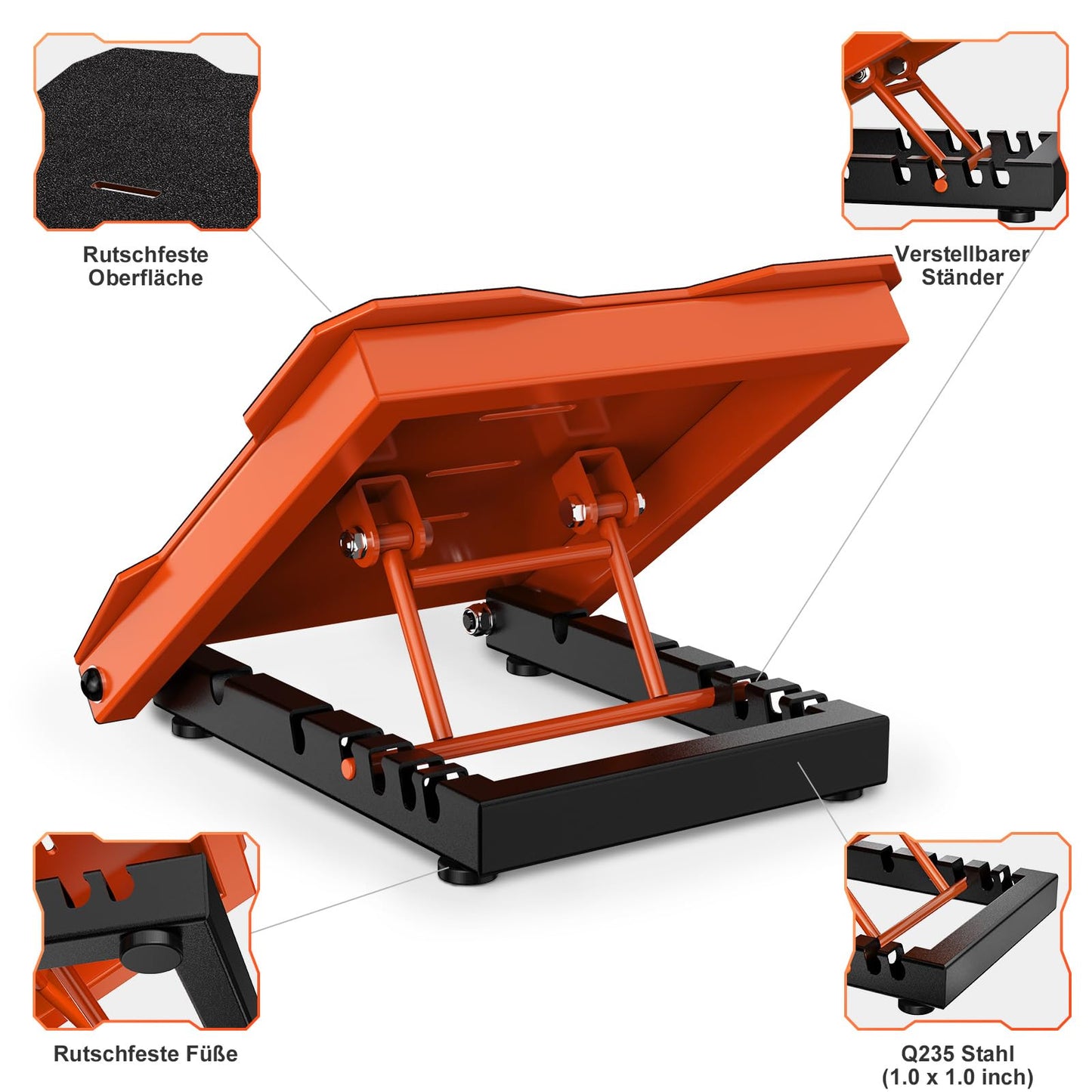 PYHIGH Tablero de Inclinación de Acero para Estiramiento de Pantorrillas, 600 Libras de Capacidad, Cuña para Sentadillas, 5 Inclinaciones Ajustables, Tabla de Equilibrio para Estiramiento de Pies