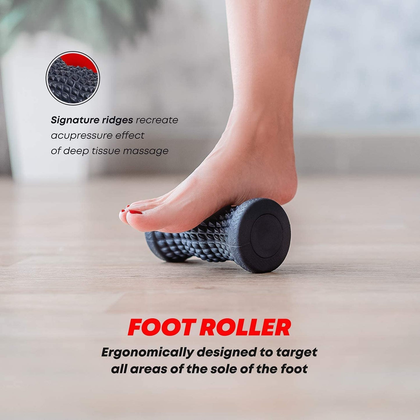 ELVIRE SPORT Rodillo de Masaje Muscular | Espuma Suave, Bola de Masaje para Pies | Alivia el Dolor de Espalda, Piernas y Fascitis Plantar | Yoga, Pilates