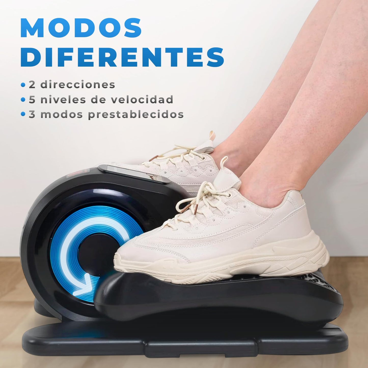 JUPPLIES Mini Eliptica Electrica de Fitness para Casa - Pedaleador Electrico Bajo Escritorio Silenciosa y Portatil con Control Remoto y 2 Bandas de Resistencia- Maquica Eleptica con 12 Velocidades
