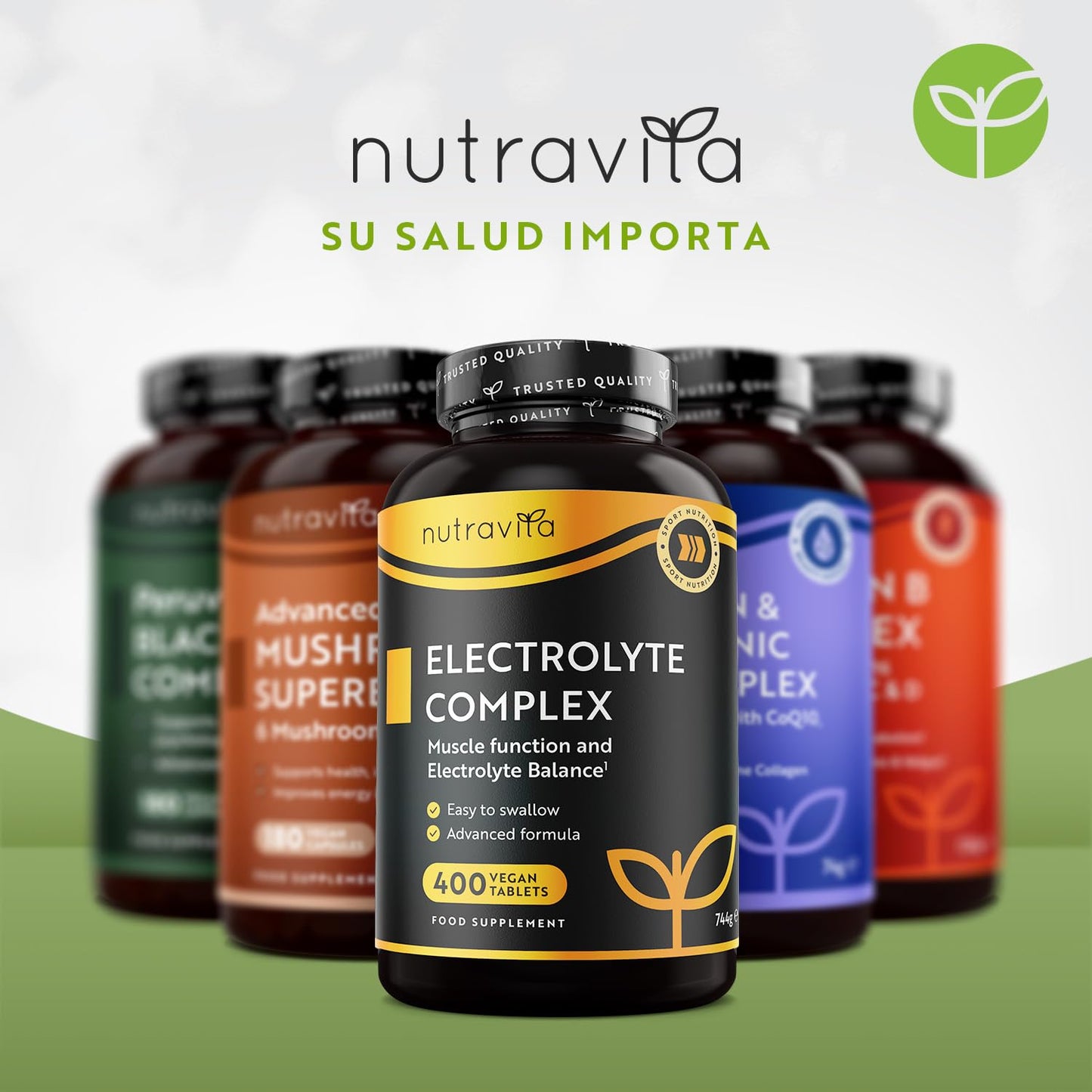 Electrolitos Complejo 900mg, 400 Comprimidos para 13 Meses mit Calcio Magnesio Potasio Calcio Cloruro y Sodio - Electrolitos sin Azucar y Electrolitos Hidratacion - Electrolytes de Nutravita
