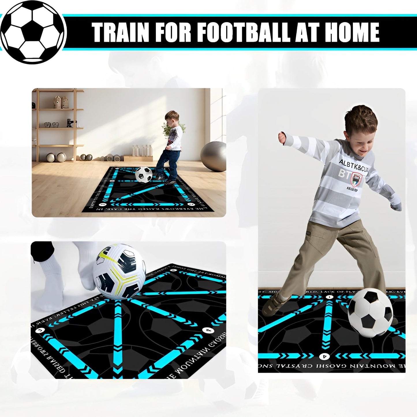 WTZWYFWJ Estera De Entrenamiento De Fútbol,60 X 90 Cm Tapete De Fútbol Verde,Tapete De Fútbol Antideslizante,Tapete De Fútbol Silencioso Para Regatear,Football Footstep Training Mat Para Niños