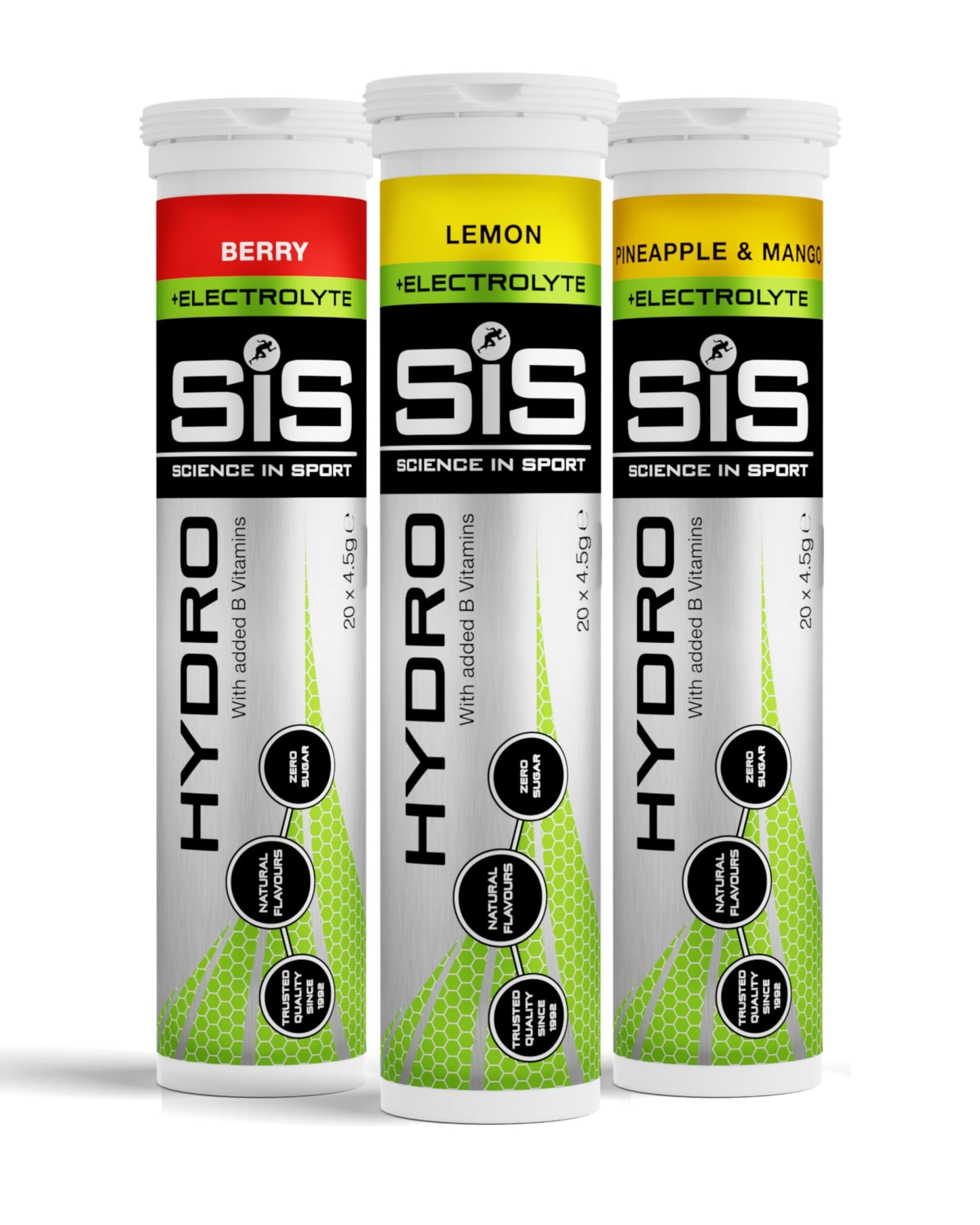 Science in Sport HYDRO comprimidos 3x20 uds. 3 sabores - Comprimidos de electrolitos, Veganos, Comprimidos para promover la hidratación y el equilibrio electrolítico (El embalaje puede variar)