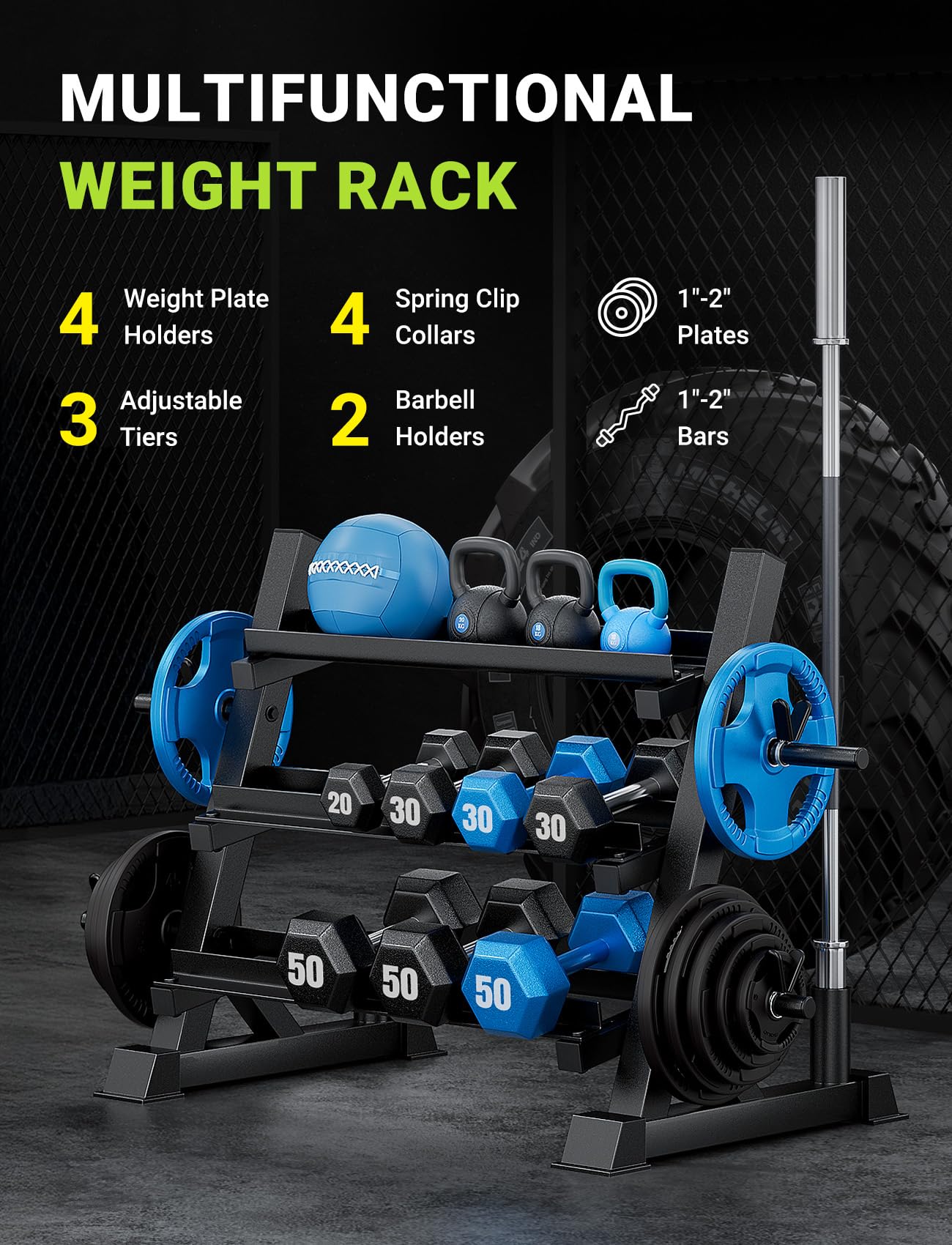 YOLEO Soporte Mancuernas Soporte para Mancuernas de 3 Niveles Deportivo de Interior Fitness en casa para Hombres Equipo de Gimnasio Soporte de Rack Solo Vende estanterías (3 Niveles Mejorado)