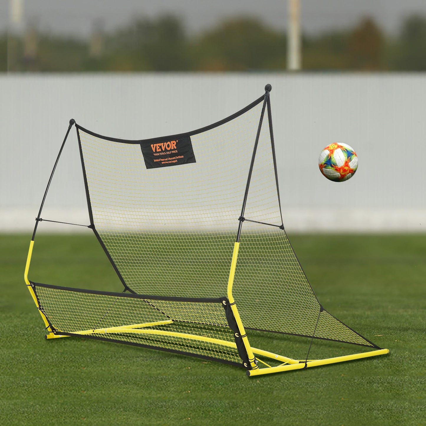 VEVOR Portería de Fútbol Red reboteadora de Fútbol Equipo Deportivo para Entrenamiento en Solitario, Entrenamiento en Equipo, para Niños, Adolescentes y Todas Las Edades (183 x 130 cm)