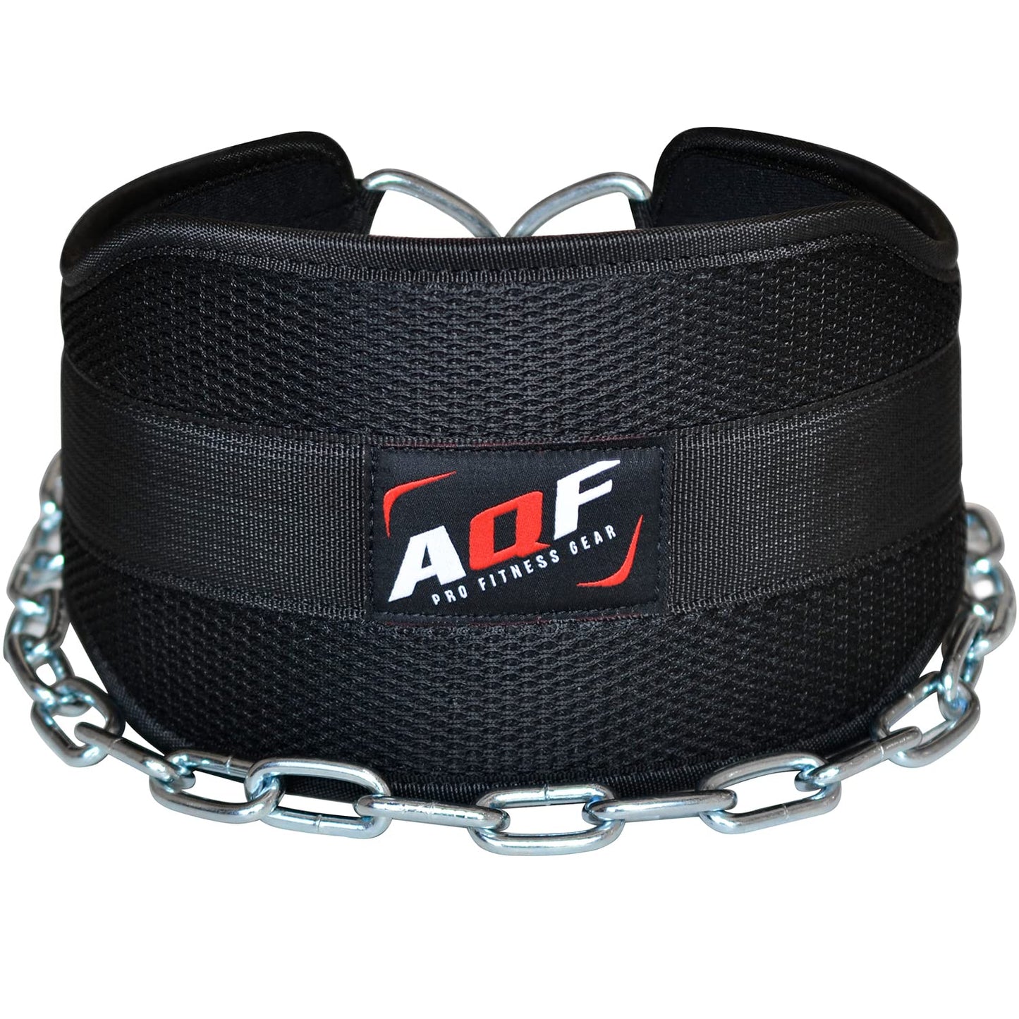 AQF Cinturon Lastre Gym, Neopreno Dominadas Cinturon Con Cadena, Faja Lumbar Mujer Hombre Para Barra Dominadas, Musculación Levantamiento De Pesas Fitness En Casa Cinturon Gimnasio (Negro)