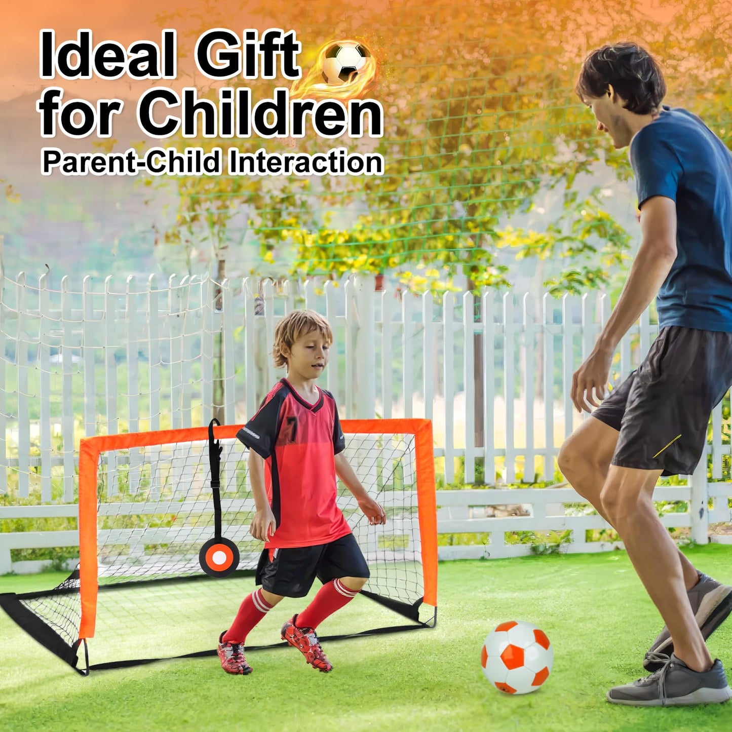Yimore Porteria Futbol Niños Adultos con Accesorios de Entrenamiento de Fútbol, Escalera de Entrenamiento Conos 120 * 90 * 90cm Plegable Porterias de Futbol para Jardin