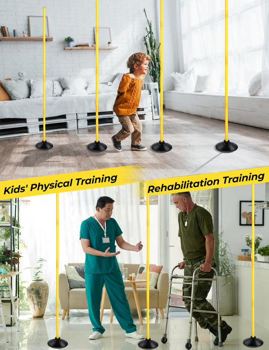 Juego de bastones de entrenamiento de agilidad de fútbol, desmontables, con base de goma, equipo de entrenamiento de velocidad y agilidad para fútbol, deportes, entrenamiento de velocidad, paquete de