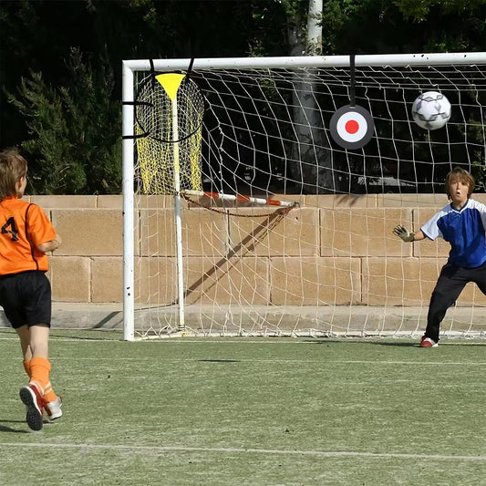 DOINEUFL 3 accesorios de entrenamiento de fútbol, incluye portería para portería de fútbol y porterías de fútbol para jardín infantil, accesorios de entrenamiento de fútbol con diana móvil