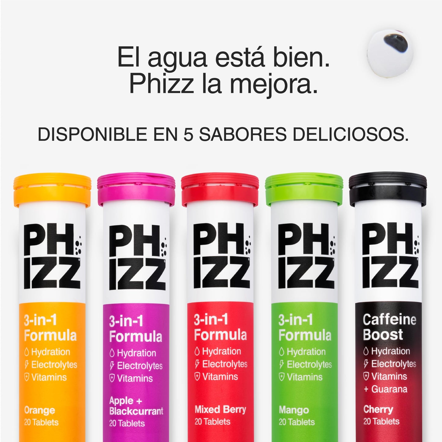 Phizz Electrolitos, Multivitaminas e Hidratación Efervescente 20 Comprimidos - 18 Vitaminas y Minerales, Vitamina C, Vegetariano y Bajo en Calorías (Naranja, 20 Pastilla)