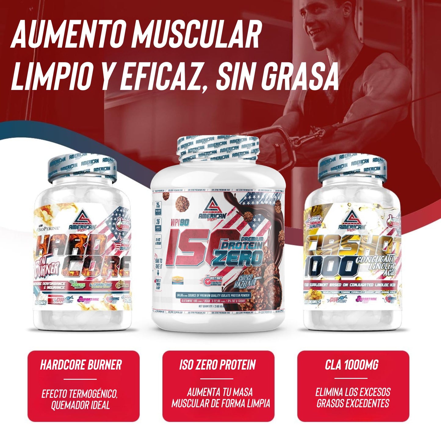 AS American Suplement | Premium Iso Zero 2 kg | Chocolate | Proteína de Suero de Leche | Ayuda a Aumentar tu Masa Muscular | Bajo en Carbohidratos | 0% Azúcares… (2 kg, Bombón Choco Avellana)