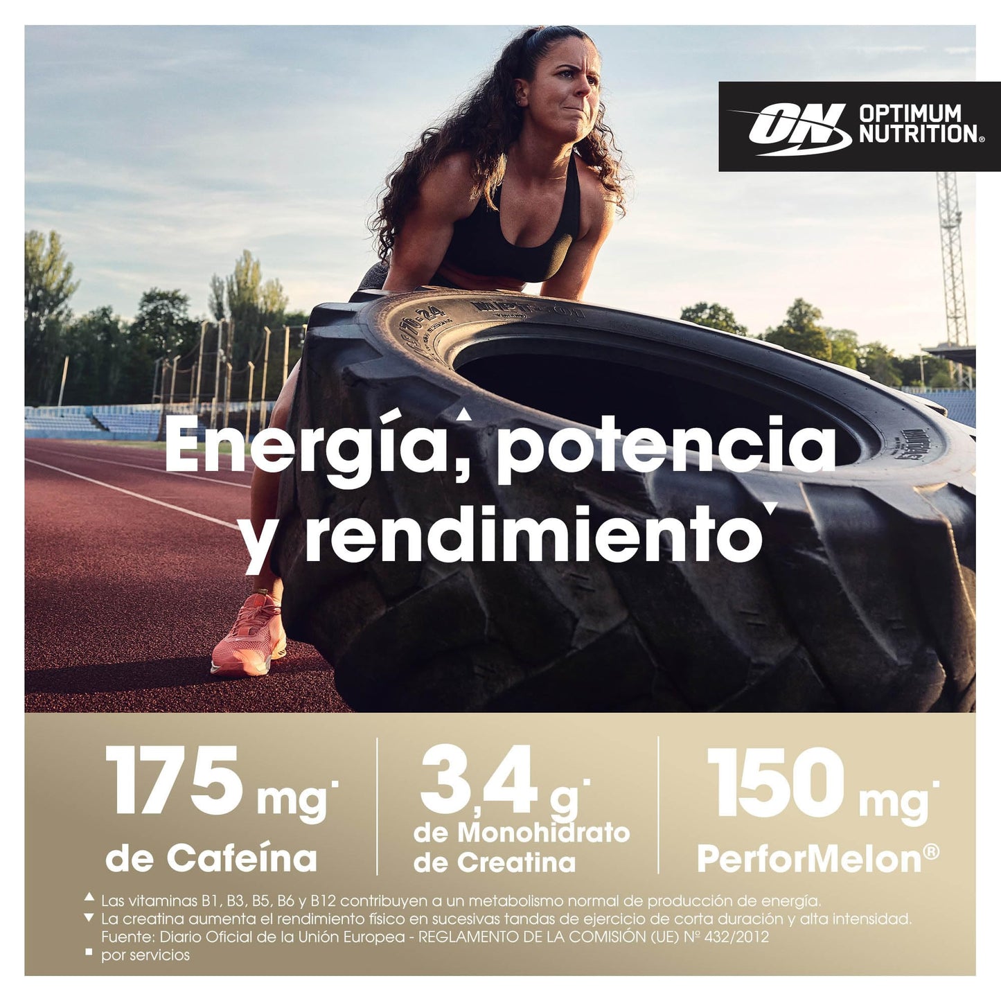 Optimum Nutrition Gold Standard Pre-Entreno en Polvo, Bebida Energética Sabor Sandía, 330g, 30 Servicios