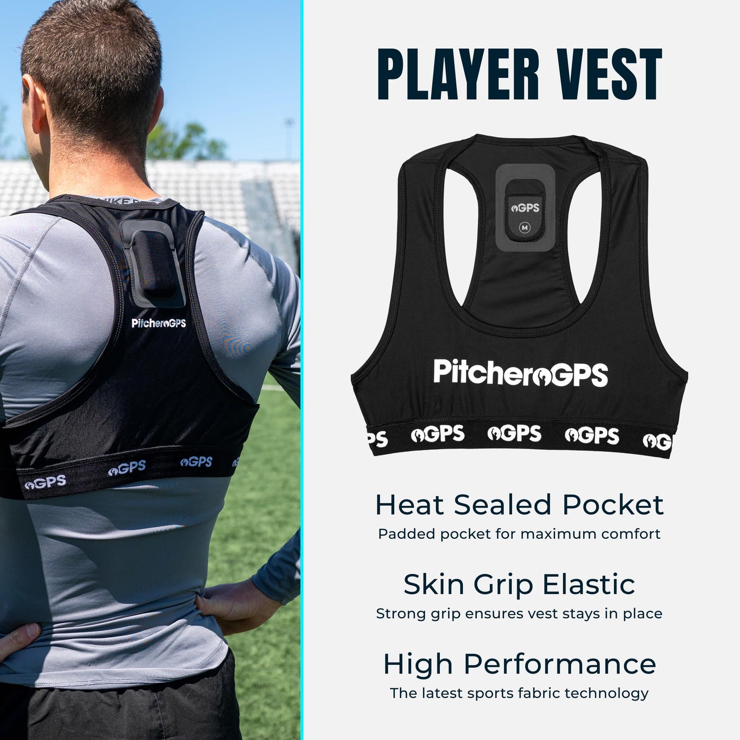 Pitchero Paquete de rastreador de jugador de fútbol GPS, mediano, chaleco deportivo GPS con suscripción de 12 meses, equipo de entrenamiento de fútbol para seguimiento de rendimiento y fitness