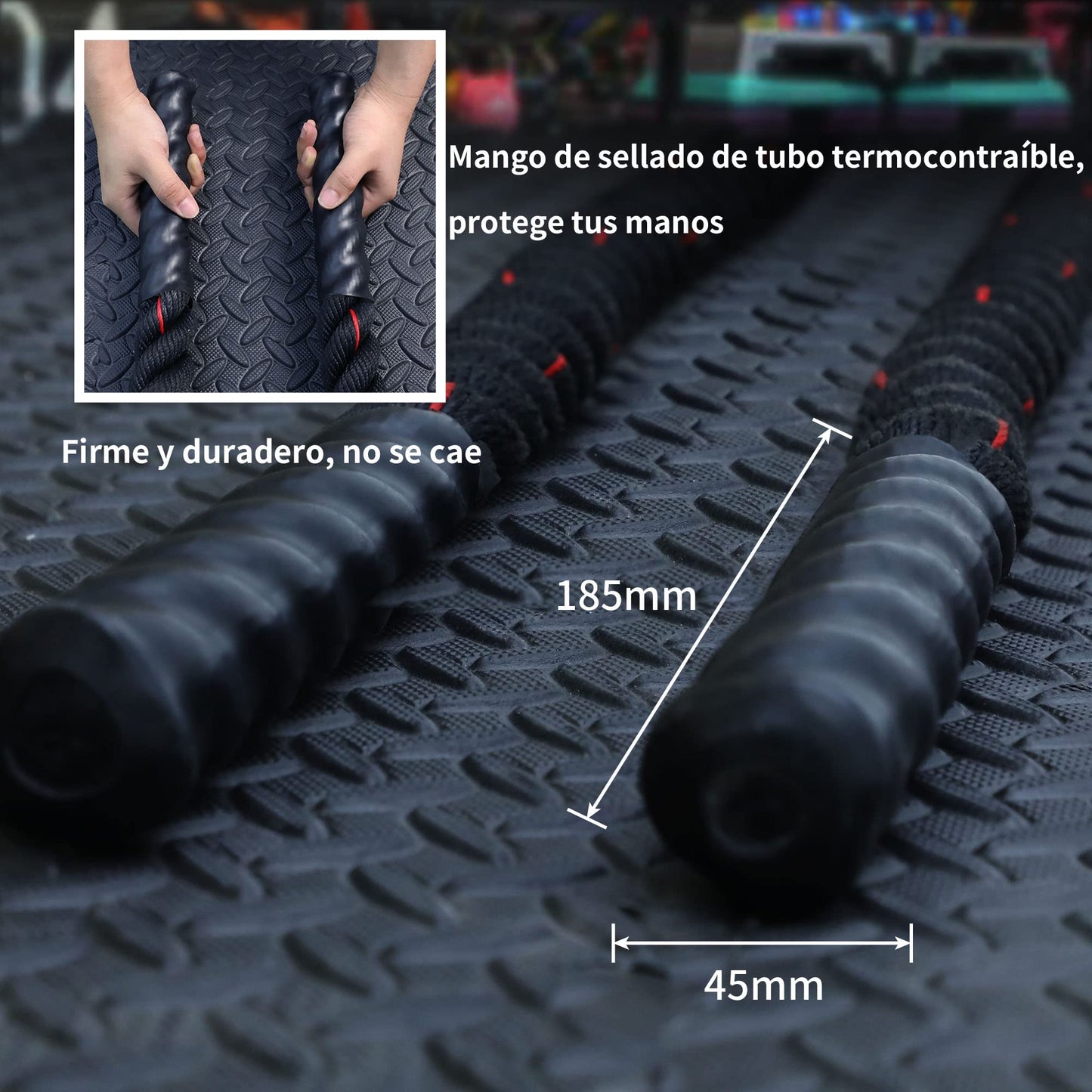 PROIRON Cuerdas de Batalla 9M/12M, Cuerda de Batalla para Gimnasio de Entrenamiento físico, Cuerdas de Ejercicio Pesado de 38mm, Cuerda de ondulación para Entrenamiento de Fuerza