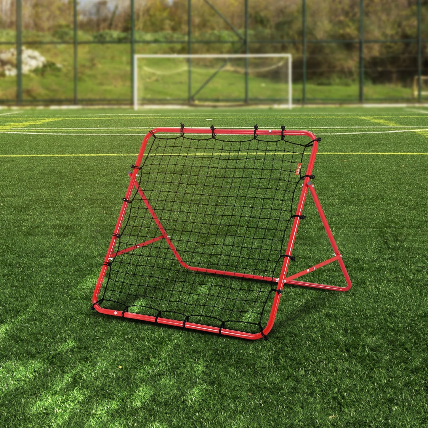 VEVOR Portería de Fútbol 1 x 1 m Red Reboteadora de Fútbol Portátil Ángulo Ajustable Tubo de Hierro Red de PE Instalación Fácil Equipo Deportivo para Niños, Adolescentes y Todas Las Edades