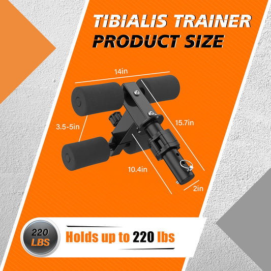 IMAYCC Tib Bar Tibialis Trainer Ajustable Entrenador Tibialis Anterio para el Entrenamiento de los Músculos de la Pantorrilla/Espinilla/Tobillo Fitness para Platos de Peso Olímpicos de 2''