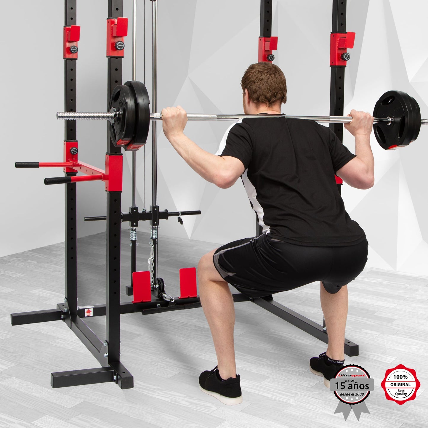 Ultrasport Placas de Peso, Unisex-Adulto, Negro, peso-15 Kg