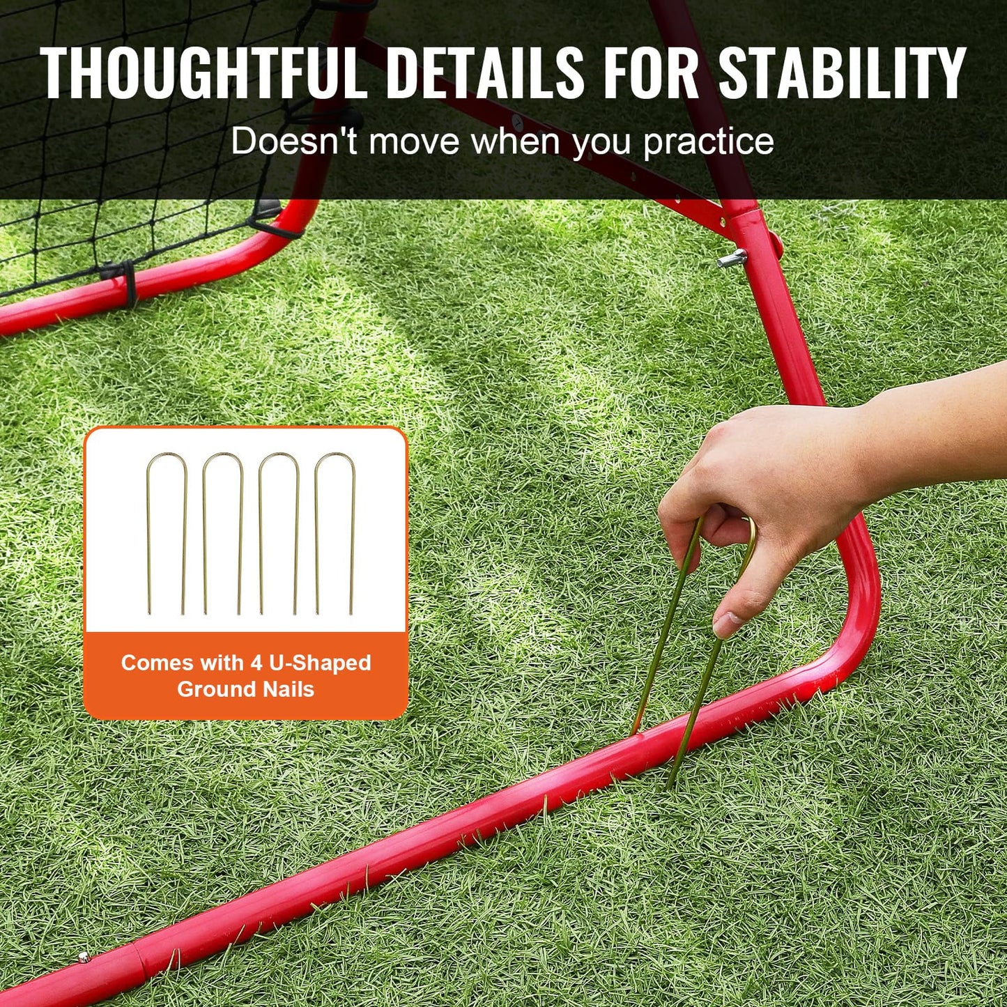 VEVOR Portería de Fútbol 1 x 1 m Red Reboteadora de Fútbol Portátil Ángulo Ajustable Tubo de Hierro Red de PE Instalación Fácil Equipo Deportivo para Niños, Adolescentes y Todas Las Edades