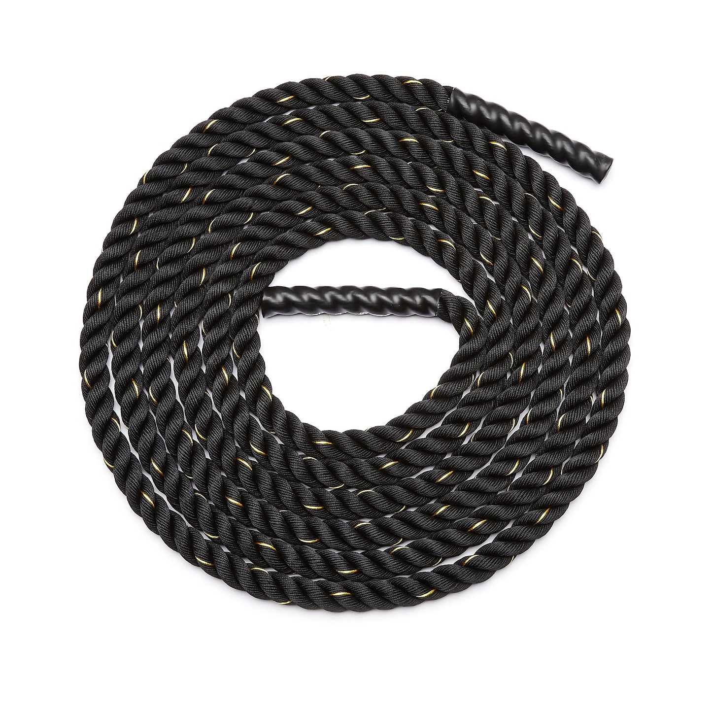 Amazon Basics Cuerda de batalla para entrenamiento pesado, de 3,8 cm x 9 m, Negro
