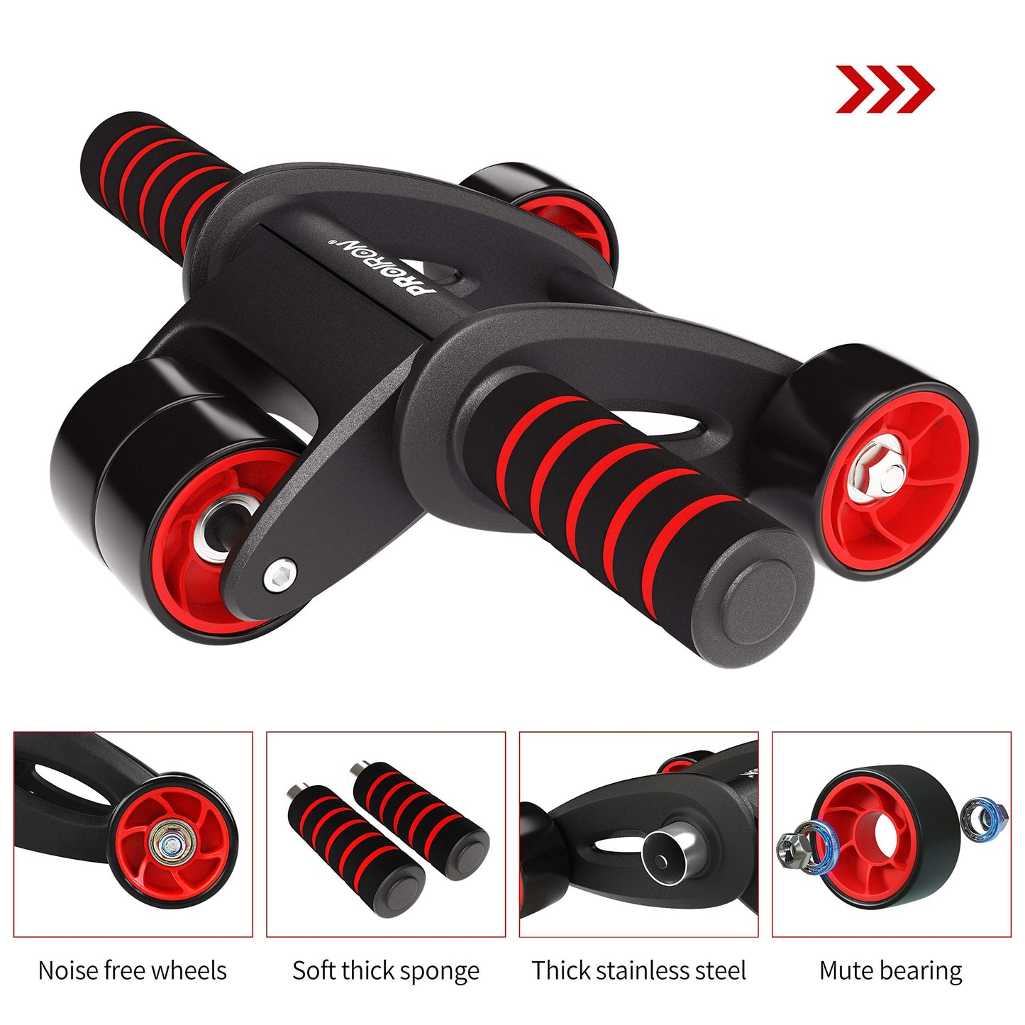 PROIRON Rueda Abdominales - Rueda Abdominales Principiante, Rodillo Abdominales Fitness para Entrenamiento Muscular Fitness Ejercicio en Casa Gimnasio