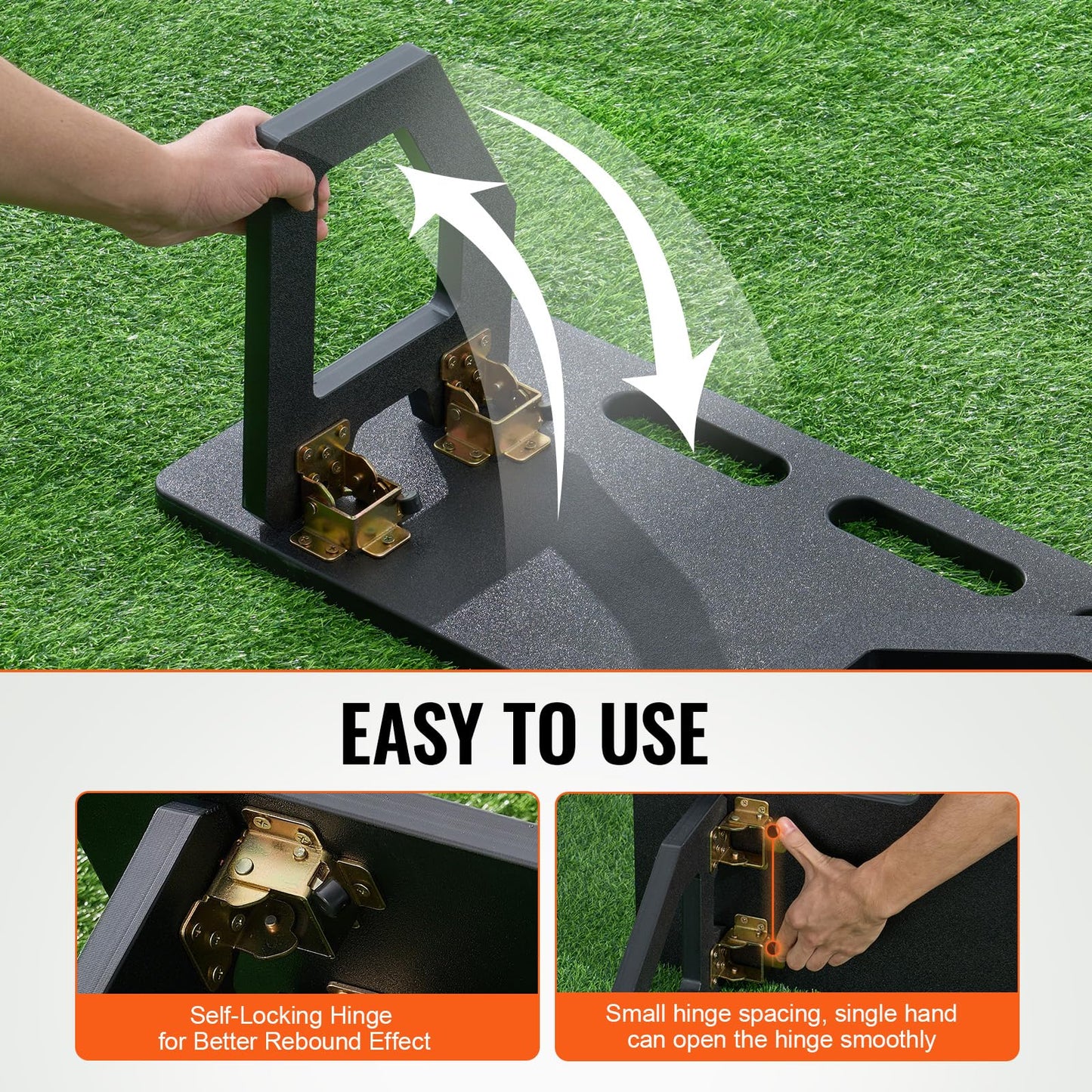 VEVOR Tablero de Rebote de Fútbol, Pared de Fútbol Portátil con 2 Ángulos de Rebote, de HDPE Plegable, Equipo de Entrenamiento de Fútbol para Niños y Adultos, Práctica de Pases y Tiros, 800 x 300 mm