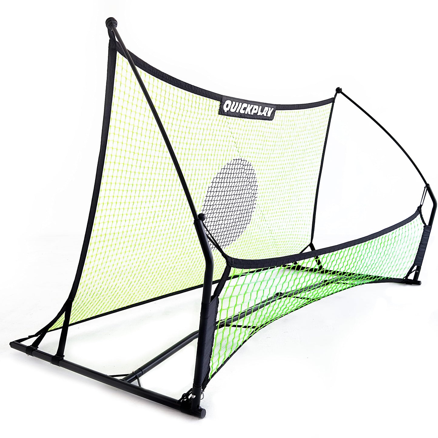 QUICKPLAY TEKKERS TRAINER - Rebote de fútbol - Red de puntos de 6.5 x 4 pies y redes de pase de tierra de 6.5 x 1.5 pies, equipo de entrenamiento de fútbol portátil para niños y adultos