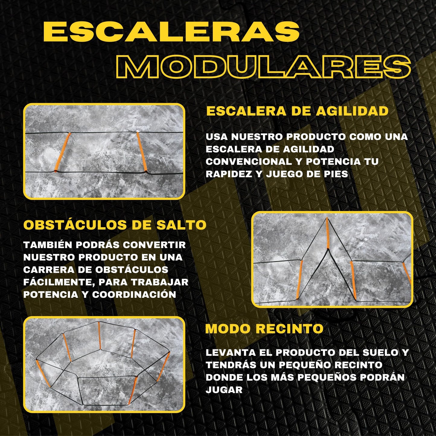 VIKZON Kit Avanzado de Entrenamiento de Fútbol: Escalera de Entrenamiento Plegable y Ajustable + Conos de Entrenamiento + Bolsa para guardarlo.
