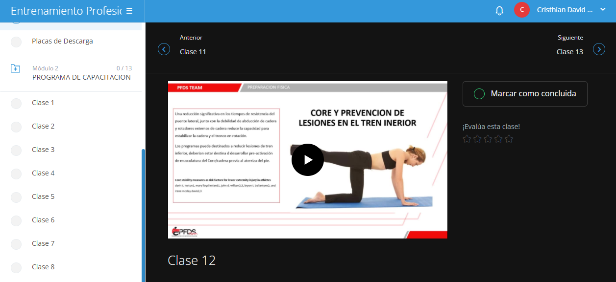 Entrenamiento Profesional del Core