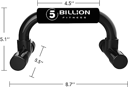 5BILLION Soporte para Flexiones Push Up Bars Stand - Gimnasio en casa Ejercicio Rutina de ejercicio Formación - Bueno para Tu Entrenamiento Muscular - Mango de espuma (Negro)