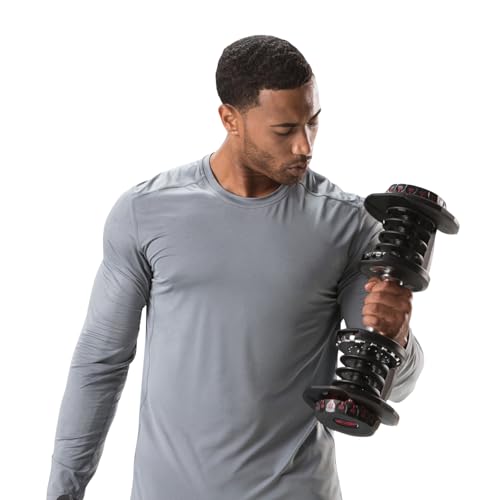 Bowflex SelectTech 1090i, Mancuerna Ajustable (Unidad), Adultos Unisex, Rojo, Negro, Gris, Talla Única