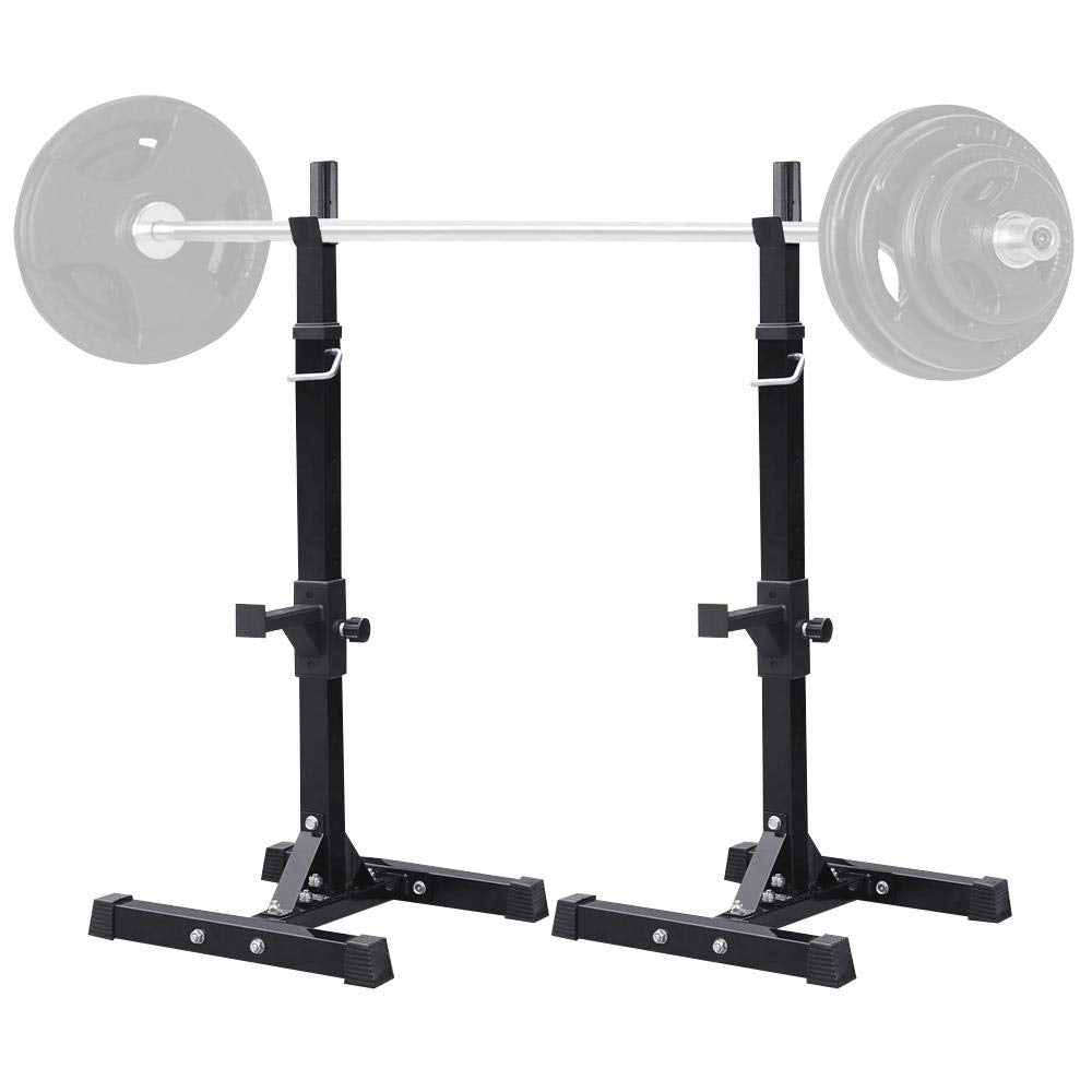 Yaheetech Soporte para Pesas Sentadillas Soporte Barra Pesas Barra Pesas Musculacion Estante Barra Levantamiento Gimnasio Ajustable MAX 250 KG
