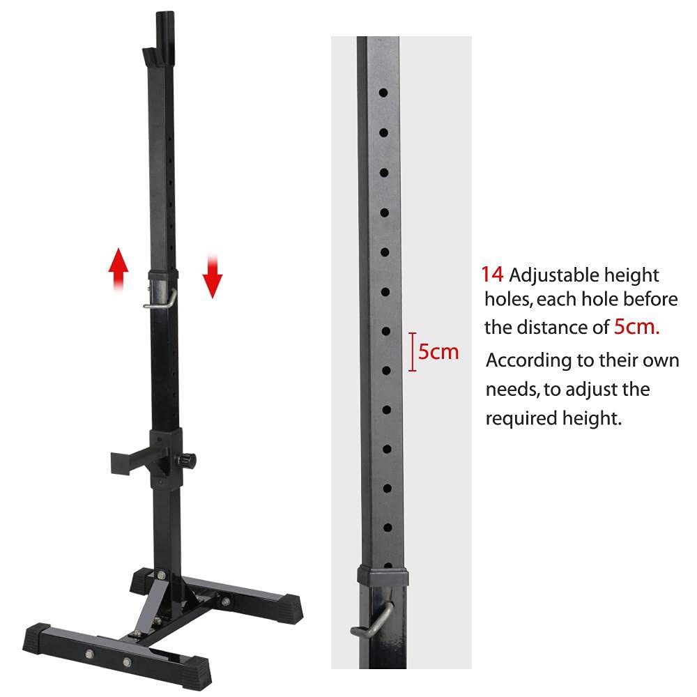 Yaheetech Soporte para Pesas Sentadillas Soporte Barra Pesas Barra Pesas Musculacion Estante Barra Levantamiento Gimnasio Ajustable MAX 250 KG