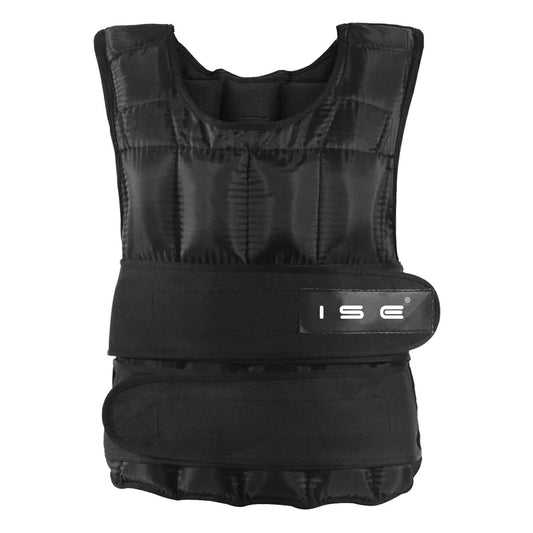 ISE Chaleco Lastrado Crossfit, Tejidos de Oxford, Chaleco Running, Chaleco Lastre con Pesas Ajustable, Weighted Vest con pesas 25kg, Chaleco Peso Entrenamiento negro, Chaleco Con Peso Para Entrenar
