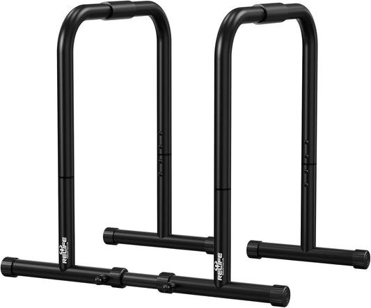 RELIFE REBUILD YOUR LIFE Barras Paralelas Dip Station Calistenia Push Up Bars de Inmersión Ajustable Entrenamineto Musculación Gimnasio Doméstico Casa