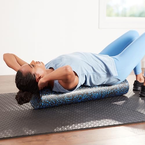 Amazon Basics Rodillo de espuma de alta densidad, Azul jaspeado - 90cm