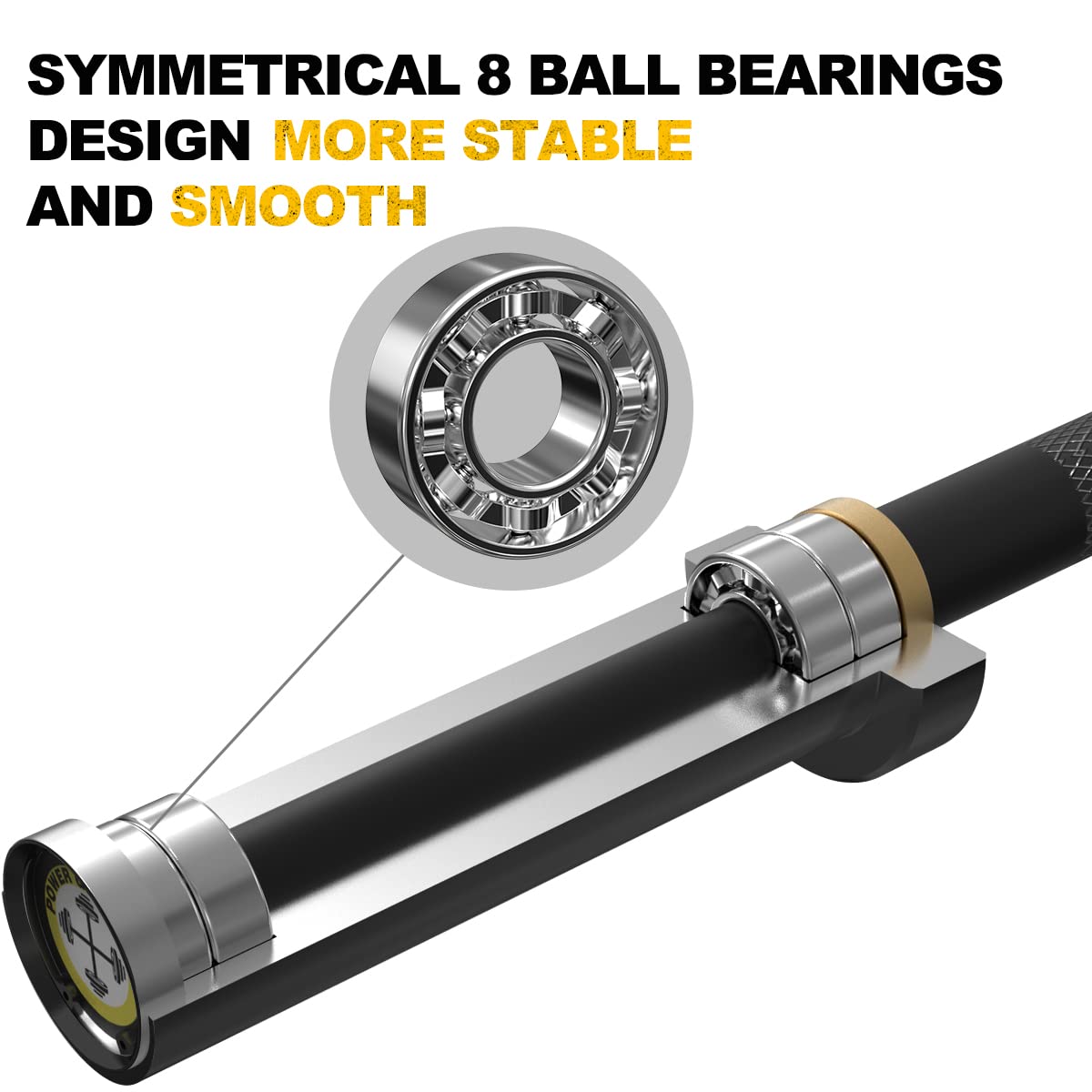 POWER GUIDANCE Barra olímpica para levantamiento de pesas, sentadillas, barras universales cromadas de 12 kg, 1,5 m / 157 cm (Black Sleeve Black Straight)