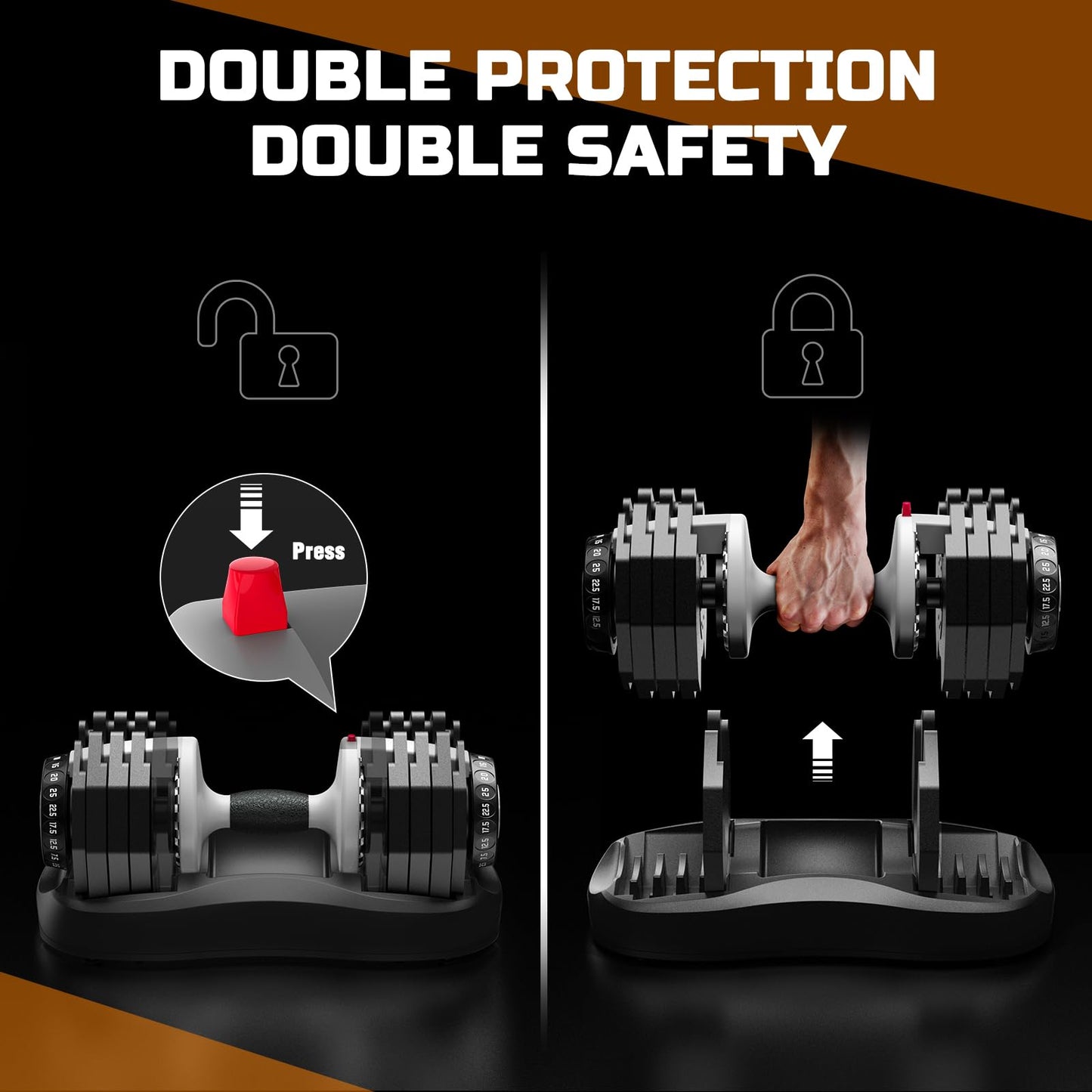 ATIVAFIT Mancuerna Ajustable para Gimnasio Home (Individual)-Ajuste Rápido de Peso con Mancuernas Musculacion, Levantamiento de Pesas, Entrenamiento