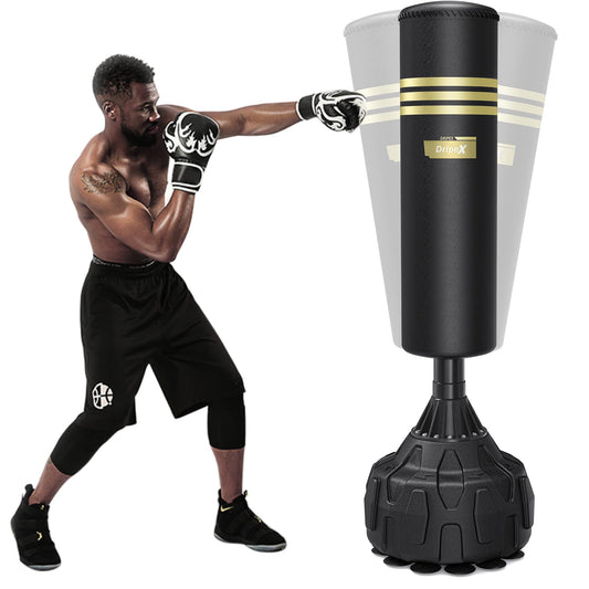 Dripex Saco de Boxeo de Pie para Adultos, 178cm Saco de Arena para Adultos MMA Karate Fitness Kickboxing, Resortes Amortiguador, Rellenable de Arena 80kg /Agua 60kg (12 Ventosas)