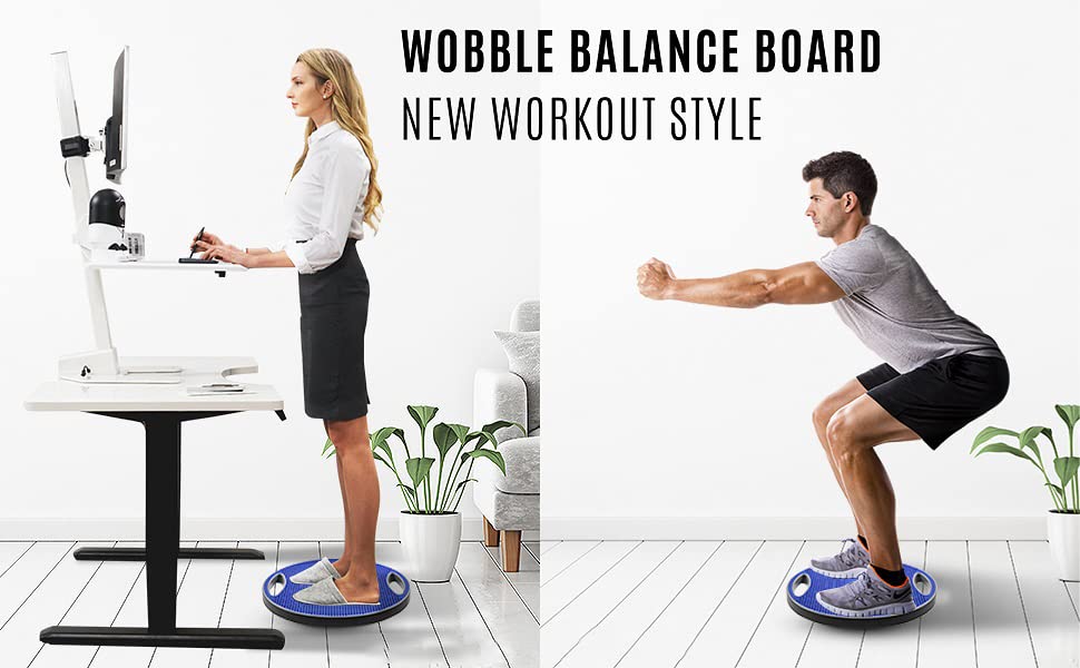 Yes4All Premium Wobble Balance Board/Core Balance Board -Tablero de Equilibrio Redondo de 16.34 Pulgadas para Escritorio de pie, Entrenamiento básico, Entrenamiento de Gimnasio en casa (Azul Cobalto)