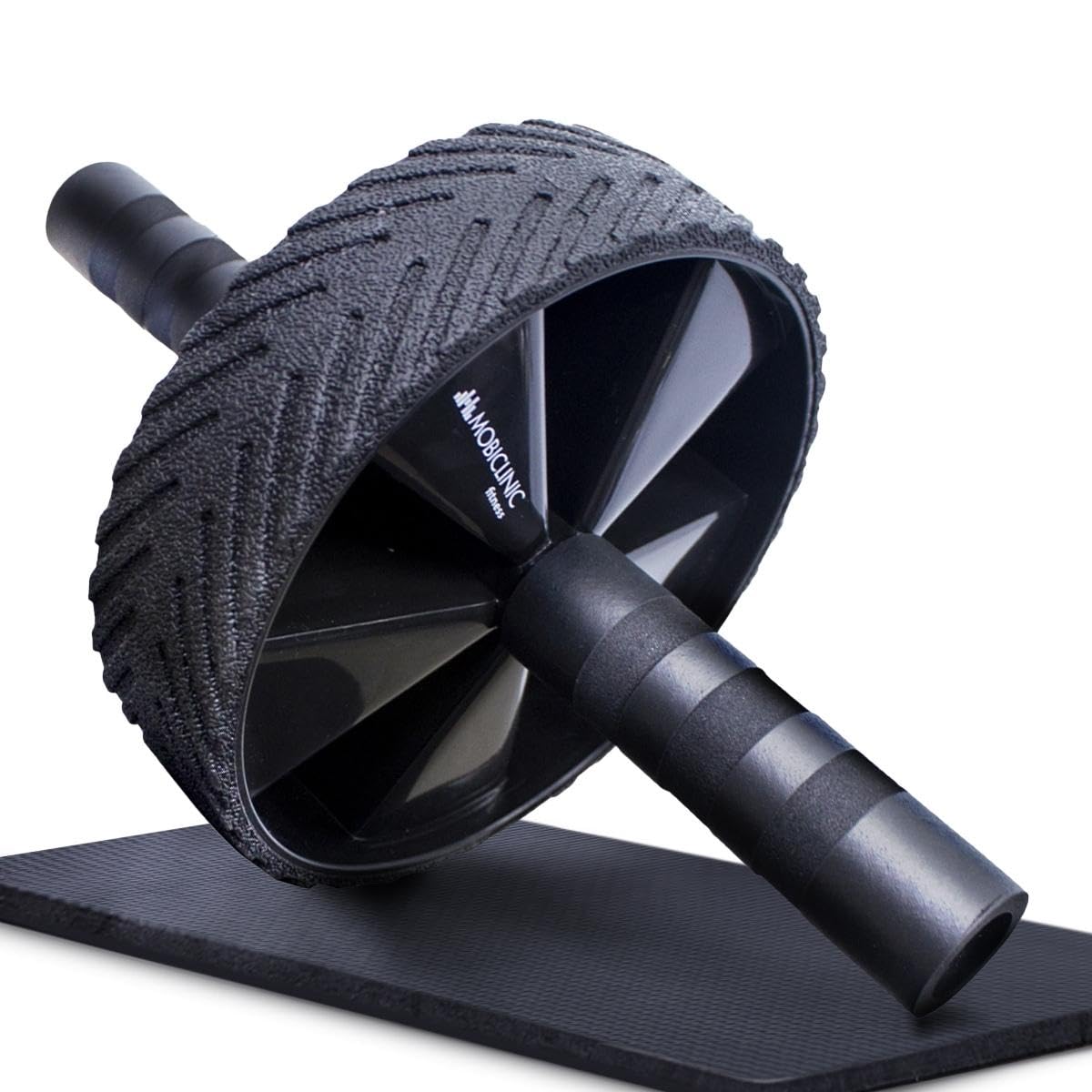 Mobiclinic, Rodillo para abdominales, Alfombrilla incluida, Set ejercitar, Marca española, Carga máxima de 150 kg, Entrenamiento en casa, Rueda abdominal, Flexiones