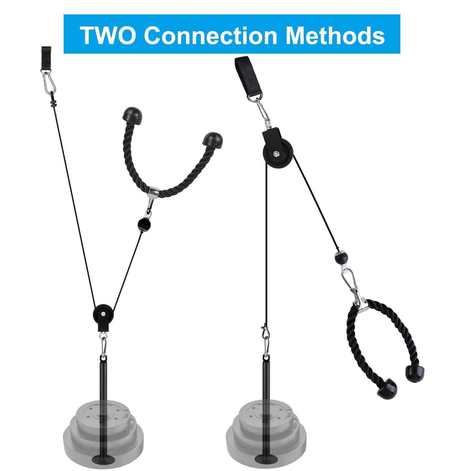 LFJ Poleas Gimnasio para Casa, Fitness DIY Polea Cable Máquina de musculacion Entrenamiento de Fuerza del Brazo Cuerda Triceps Accesorio de Entrenamiento para Antebrazos