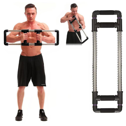 GoFitness Barra Push Down - Extensor de Pecho - Equipo de Entrenamiento en Casa para Pecho, Brazos, Hombros, Abdominales y Espalda - Aparatos de Ejercicio Resorte para Casa o de Viaje