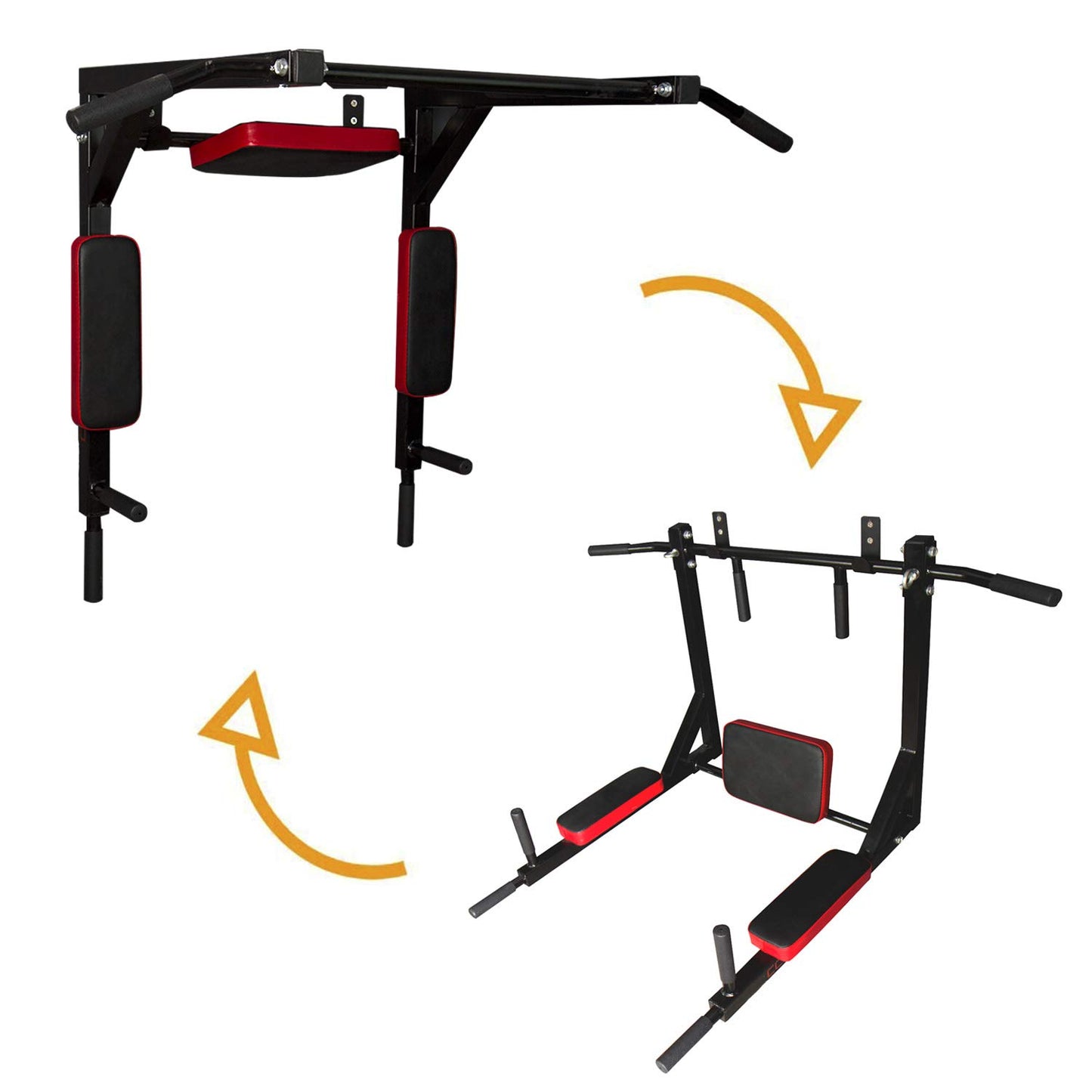 CCLIFE Barra de Dominadas para Pared con Múltiples Agarres, Barra de Tracción de Fitness, Barra para Hacer Dominadas Max.200kg, ZERRO