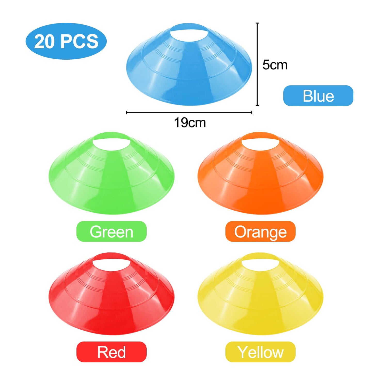 Conos de Entrenamiento Fousenuk con Bolsillo (Pack de 20)
