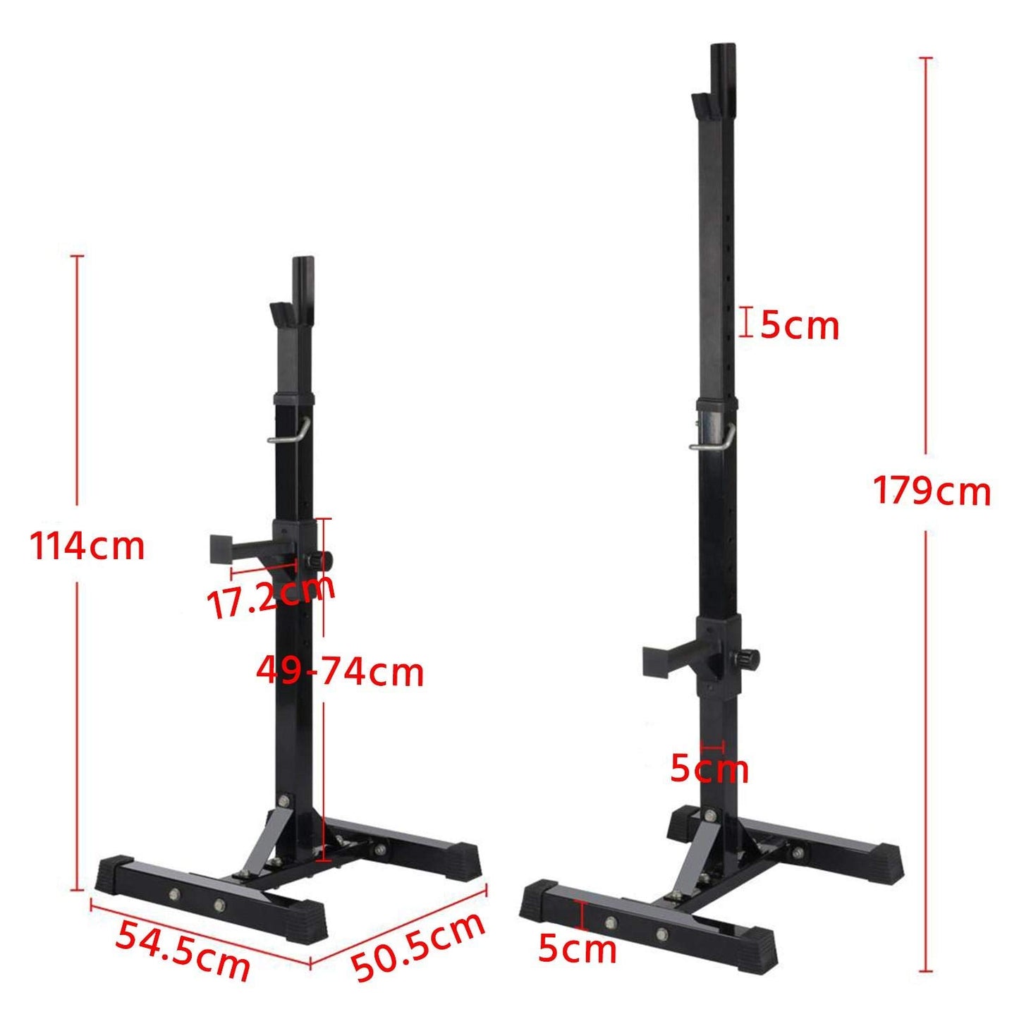 Yaheetech Soporte para Pesas Sentadillas Soporte Barra Pesas Barra Pesas Musculacion Estante Barra Levantamiento Gimnasio Ajustable MAX 250 KG