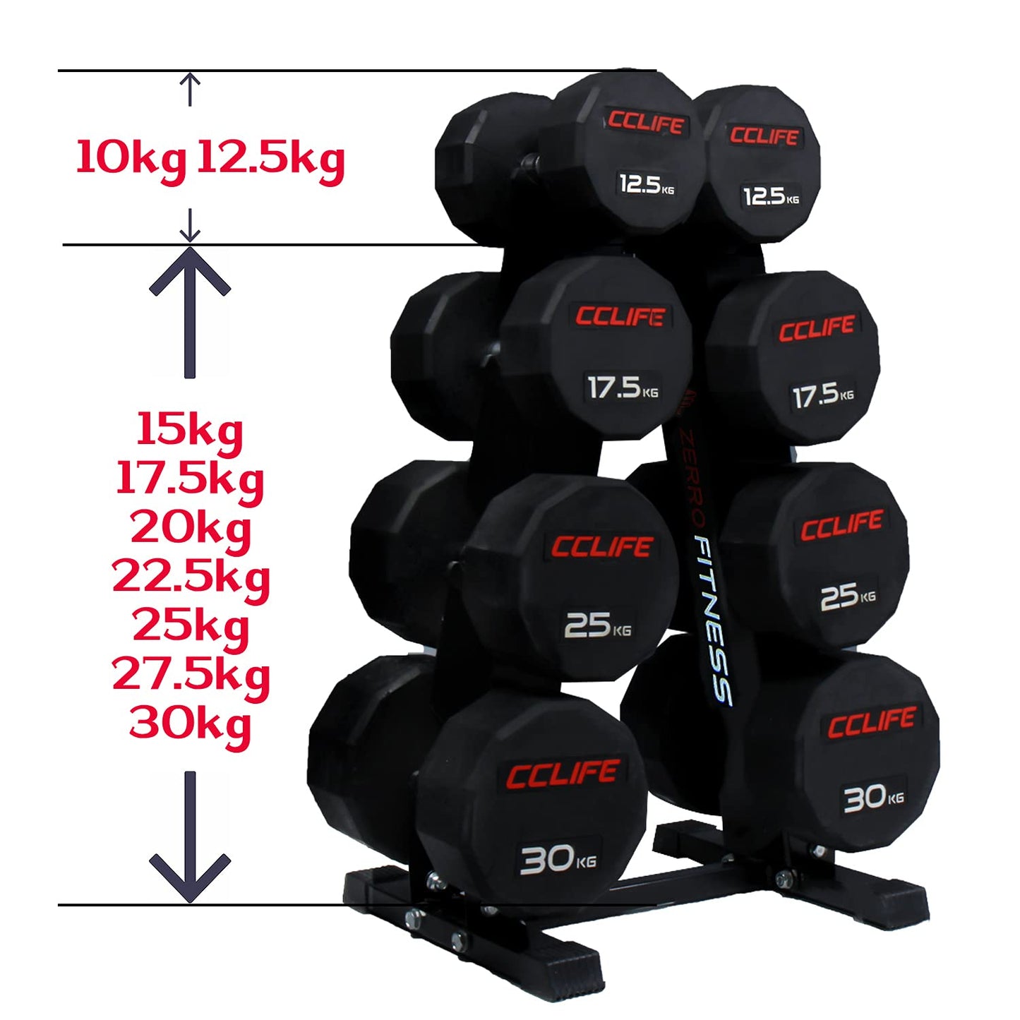 ZERRO Soporte para mancuernas Rack de Almacenamiento de Mancuernas, Color:Soporte para pesa 005