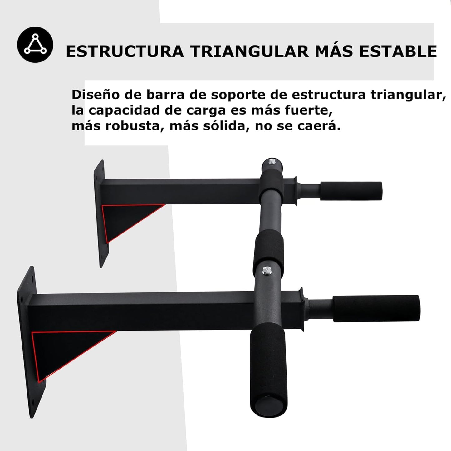 T-LoVendo Barra de Dominadas para Pared. Crossfit. Pull-up bar. Con Tornillos incluidos. Soporta hasta 140kg. Gimnasio en Casa. Ejercicios para biceps, espalda, dorsales, hombros. Negra. Calidad.