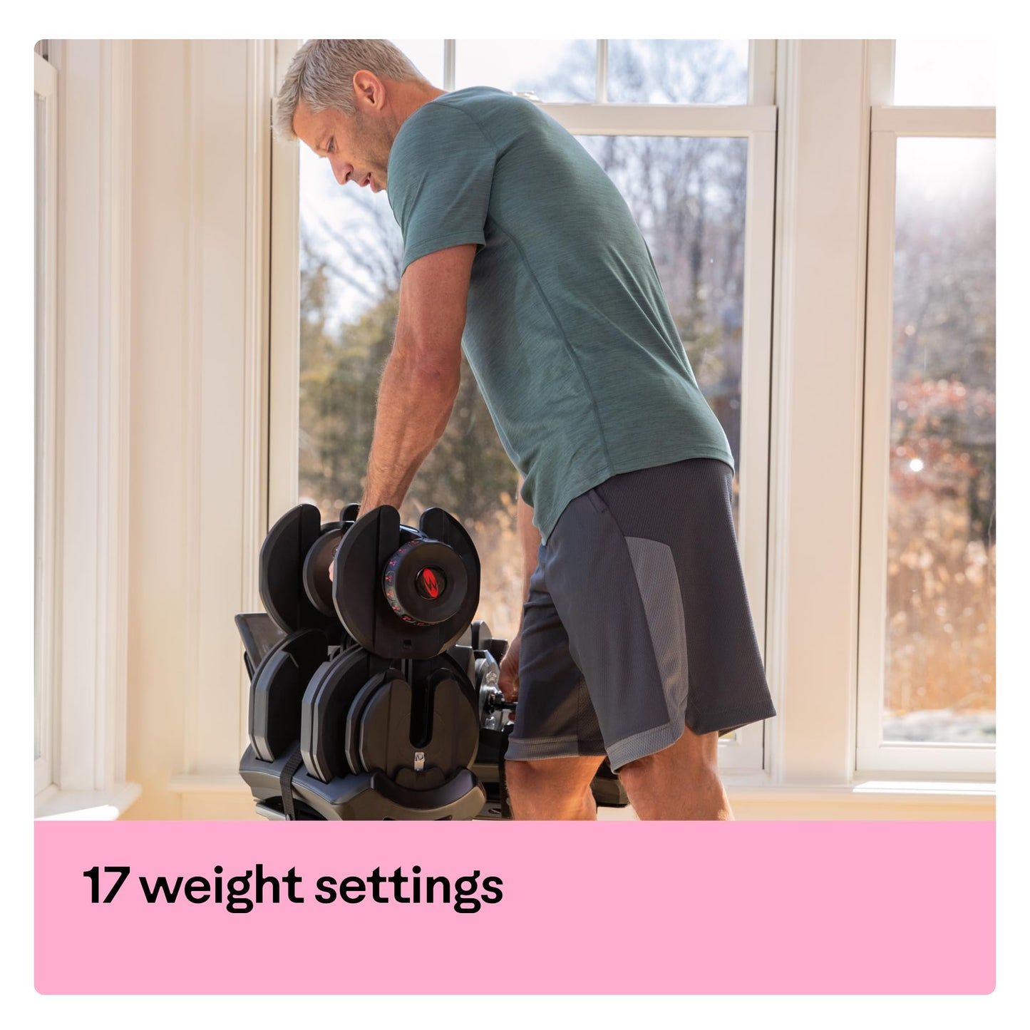 Bowflex SelectTech 1090i, Mancuerna Ajustable (Unidad), Adultos Unisex, Rojo, Negro, Gris, Talla Única