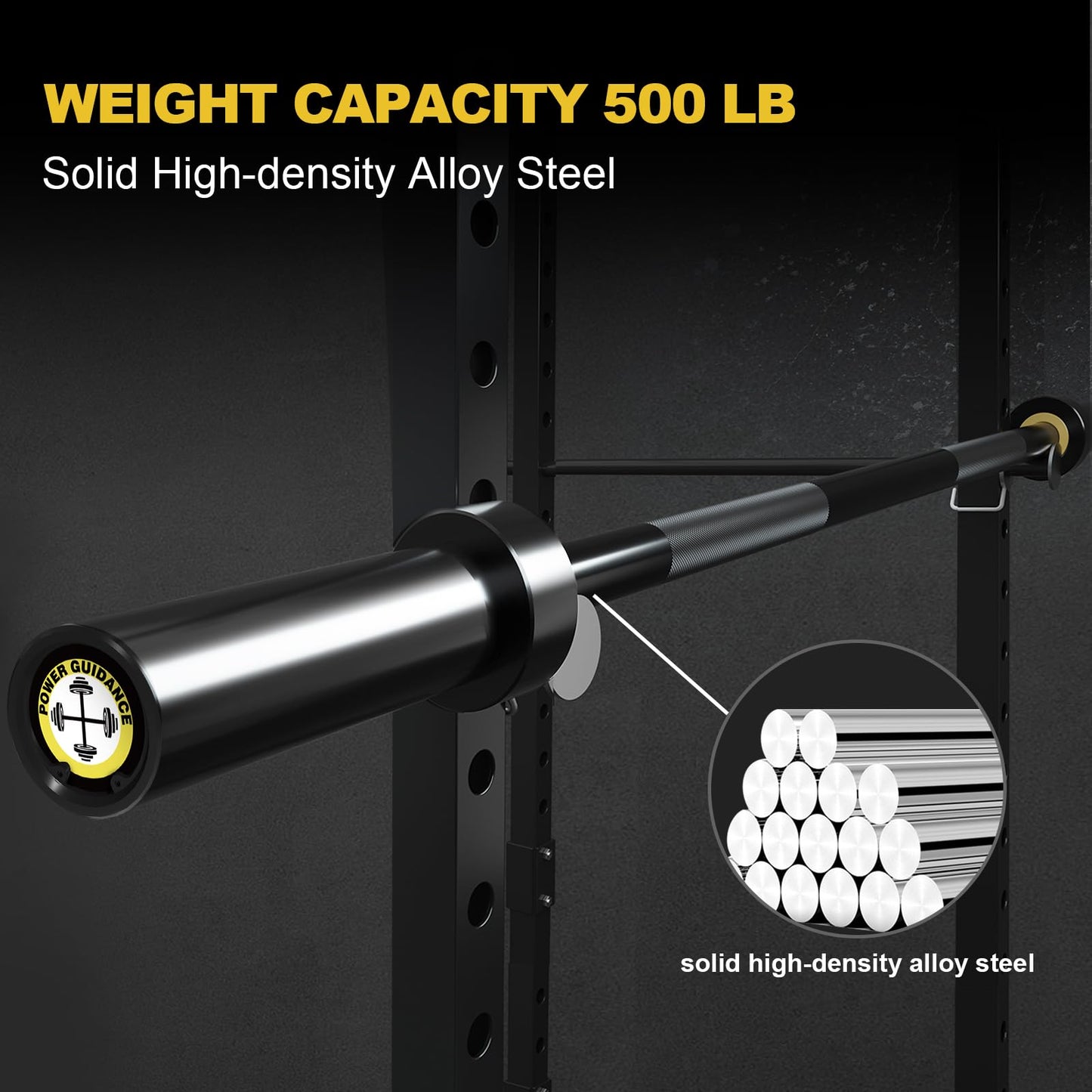 POWER GUIDANCE Barra olímpica para levantamiento de pesas, sentadillas, barras universales cromadas de 12 kg, 1,5 m / 157 cm (Black Sleeve Black Straight)