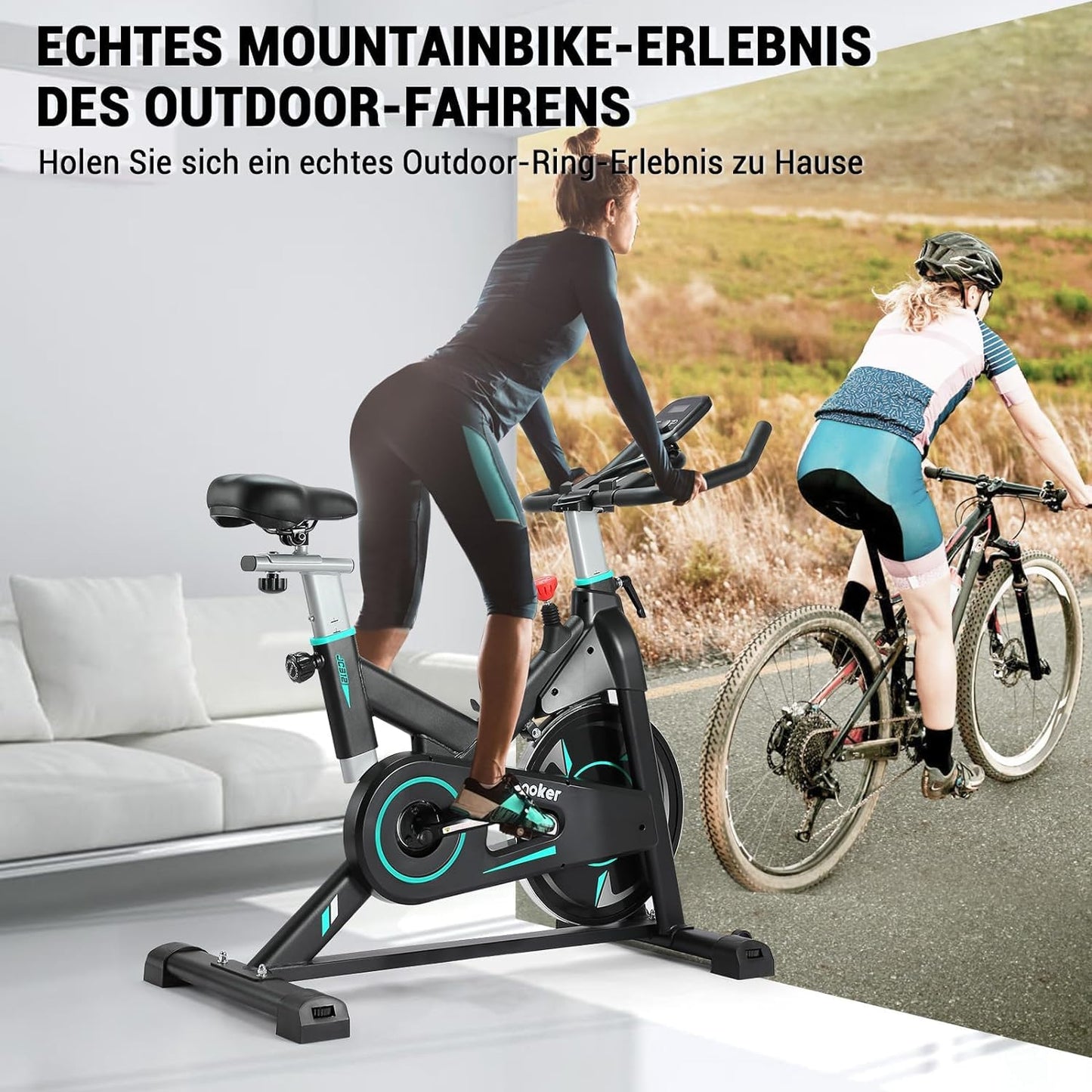 [2025 Actualizado]Wenoker Bicicleta de apartamento, resistencia magnética ajustable, bicicleta de ejercicio con asiento cómodo y pantalla, entrenamiento cardio Home Trainer,capacidad de carga de 160kg